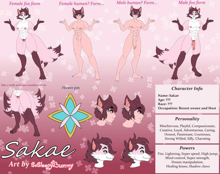 Sakae character sheet commission by SoSleepyBunny on Twitter